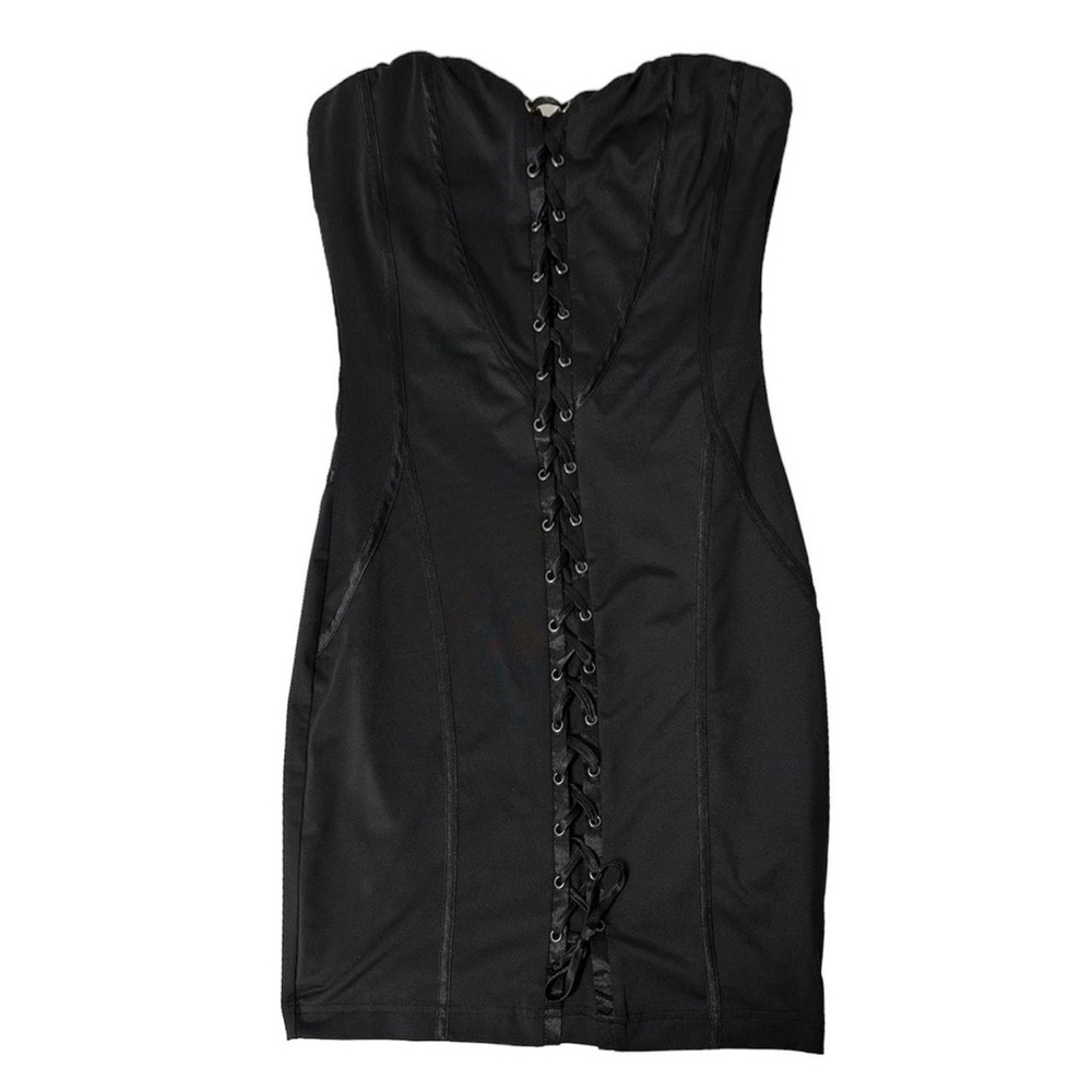 Forever 21 Black Lace-Up Mini Dress
